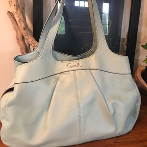 Light Blue Iridescent Coach Bag